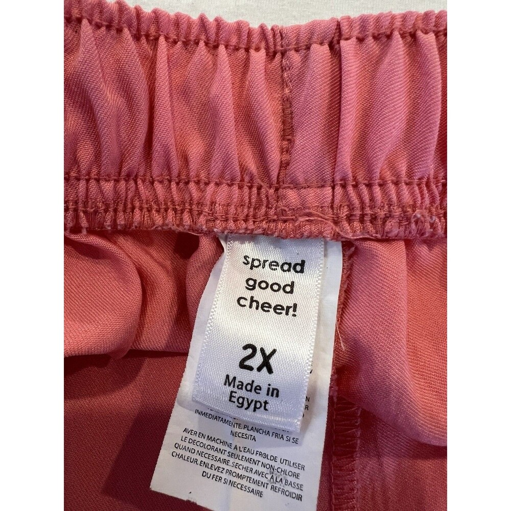 Women's Spread Good Cheer! Coral Scrub Pants 2X 7 Pocket Comfy Medical Wear - Picture 5 of 11